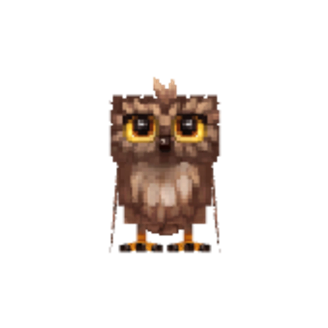 Vista del modelo Owl-Model_Brown de Hytale